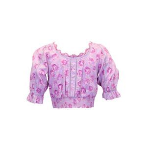 Love Shack Fancy Karsten Floral Crop Top in Lilac Cotton